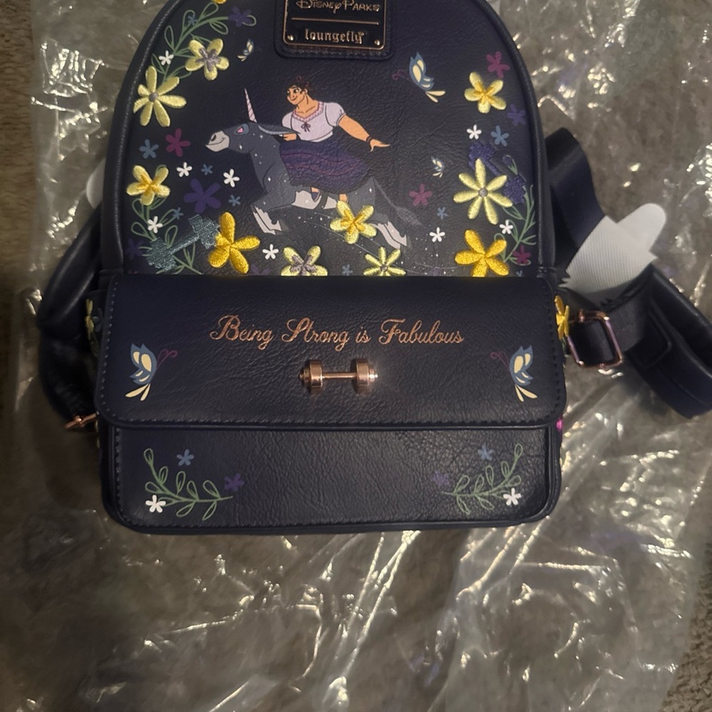 Loungefly Navy and Yellow Floral Backpack